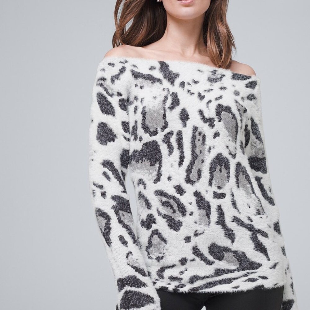 White House Black Market Animal off the shoulder sweater Size L